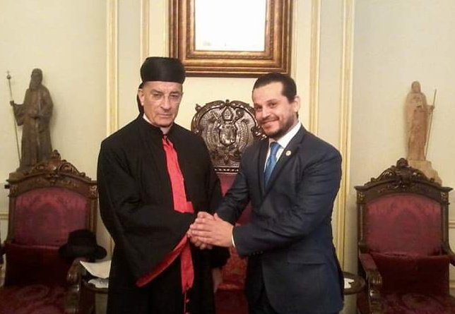 السفير إبراهيم المجذوب و البطريرك الراعي